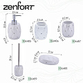 Стакан для зубных щеток, 8.5х8.5х9.2 см, полирезина, белый, Zenfort, Ампир, 106487 - фото 2