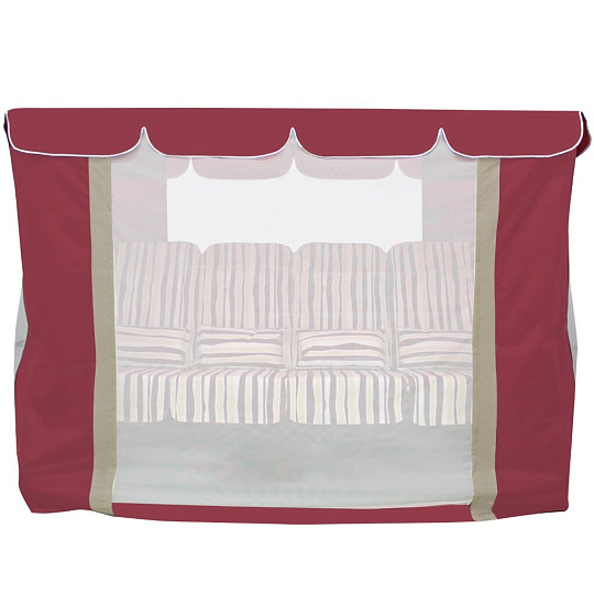 Качели садовые 4-местные, 265х143х195 см, 400 кг, Arno, Элит Люкс+, раскладываются в кровать, с москитной сеткой, бордо, 2016-КД-41/Л+, металл