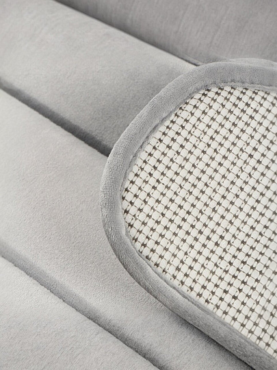 Набор ковриков для ванной и туалета, антискользящий, 2 шт, 0.5х0.8, 0.5х0.5 м, велюр, светло-серый, Вилина, 7173