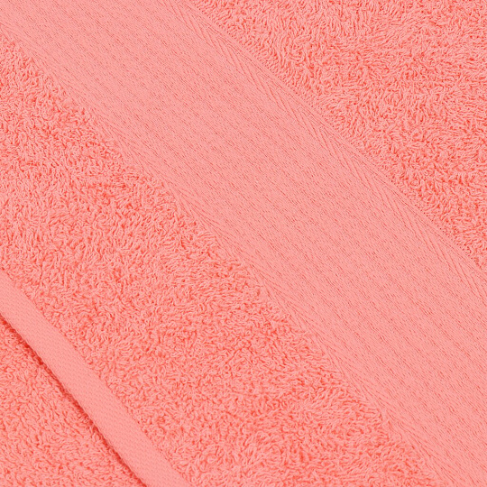 Полотенце банное 70х140 см, 100% хлопок, 375 г/м2, жаккардовый бордюр, Вышневолоцкий текстиль, лососевое, 311, Россия, К1-70140.120.375