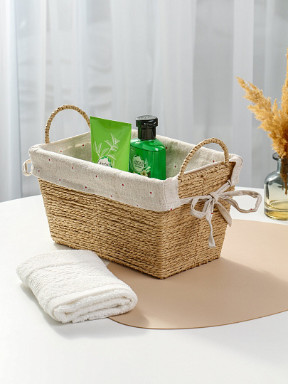 Корзина плетеная, прямоугольная, с ручками, 27*17*14 см, Y4-9676