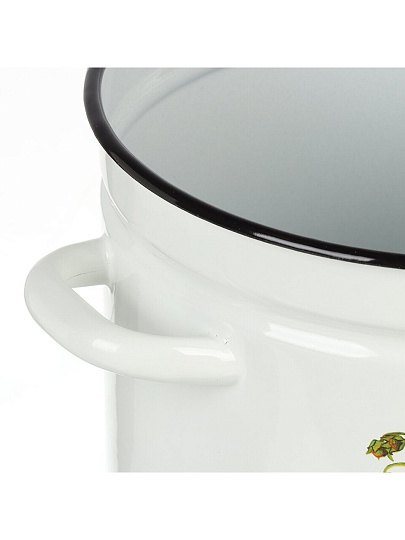 Кастрюля эмалированная сталь, 9 л, крышка сталь, цилиндрическая, Керченский металлургический завод, Клубника садовая, 41804-212/6-У2