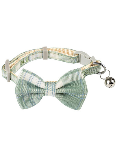Ошейник для кошек и собак, регулируемый, с бантиком и колокольчиком, Рыжий кот, 30 см