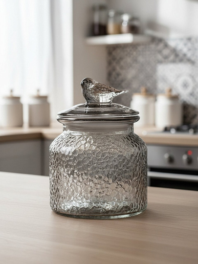 Банка для сыпучих продуктов, стекло, 0.65 л, с крышкой, Lefard, Garden Grey, 172-188