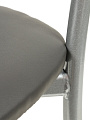 Стул 360х480х450 мм, темно-серый на серебро, овальный, экокожа, на металлических ножках, Бистро - фото 5