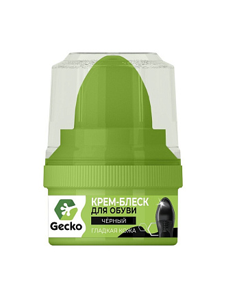 Крем блеск Homex, Gecko, для обуви, 60 мл, черный, 101317
