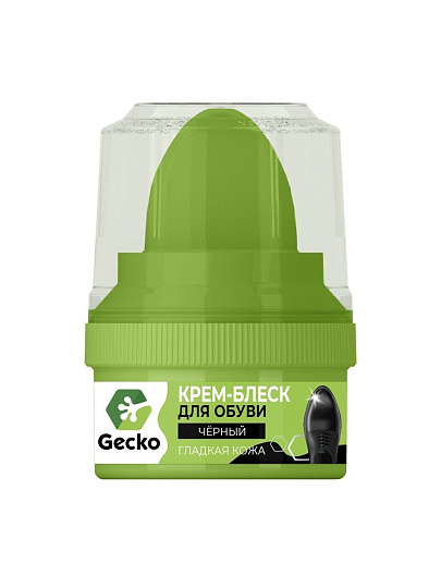 Крем блеск Homex, Gecko, для обуви, 60 мл, черный, 101317