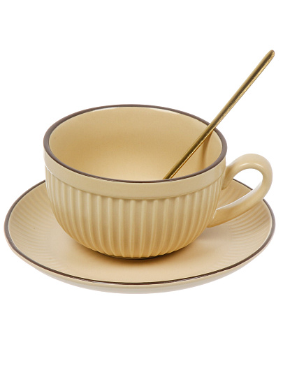 Чайная пара керамика, 3 предмета, на 1 персону, 250 мл, Антик, блюдце 15 см, B060889