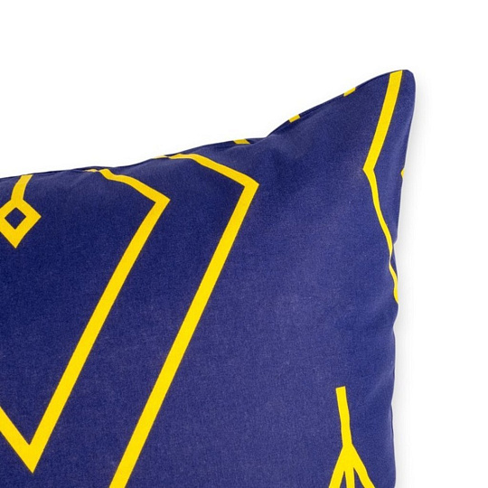 Наволочка &quot;Этель&quot; Жёлтый лепесток 50*70 см, Синий, 100% хлопок, Поплин, 125 г/м², 3639596