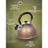 Чайник нержавеющая сталь, 3 л, со свистком, матовый, ручка бакелитовая, Daniks, индукция, коричневый мрамор, M-009BR - фото 9