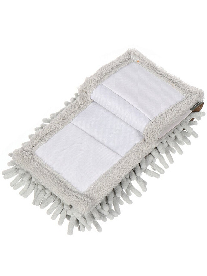 Сменный блок для швабры микрофибра, 43х13 см, вермишель, из двух штук, серый, Марья Искусница, HD1009A-R+HD1009C-R/ set light grey refill