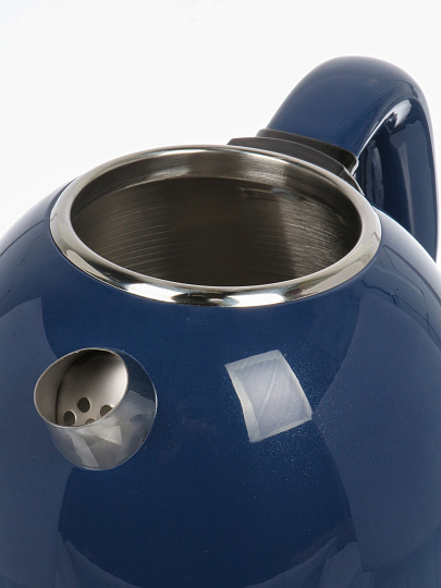 Чайник электрический RasheL, R-471-17, синий, 1.7 л, 1800 Вт, скрытый нагревательный элемент, нержавеющая сталь