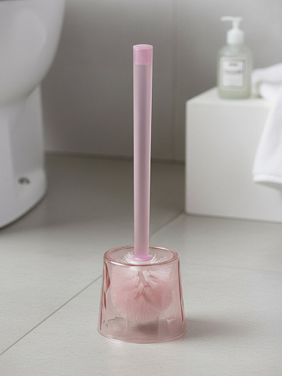 Ерш для туалета напольный, 11х11х38.5 см, прозрач вставка, пластик, в ассортименте, Y4-11245