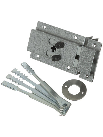 Замок накладной дверной, Делга, Комаз ОХК, 7 017, серый