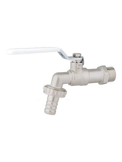 Кран водоразборный 1/2'', ш-ш, латунь, со штуцером, ручка, DN 15, ProFactor