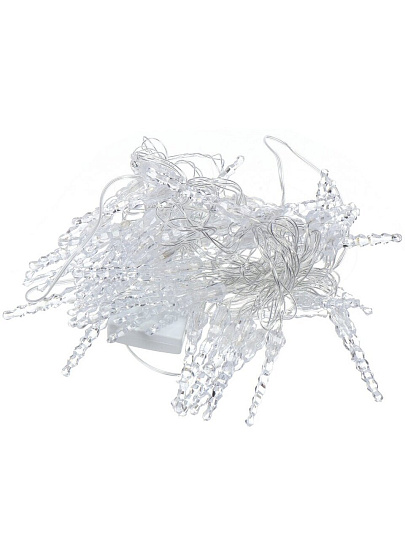 Гирлянда 50 ламп, 4 м, 1 режим, Сосульки, голубой, прозрачная, в помещении, сетевая, LED, Y4-7529