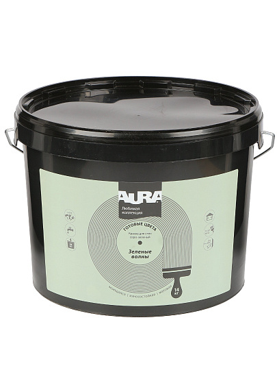 Краска водно-дисперсионная, Aura, акриловая, интерьерная, моющаяся, влагостойкая, матовая, зеленые волны, 14 кг
