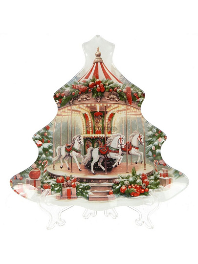 Блюдо 20.5х20.8 см, в форме елки, Символ года 2026 Карусель, Daniks