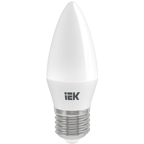 Лампа светодиодная E27, 7 Вт, 60 Вт, 230 В, свеча, 4000 К, свет нейтральный белый, IEK, C35, LED