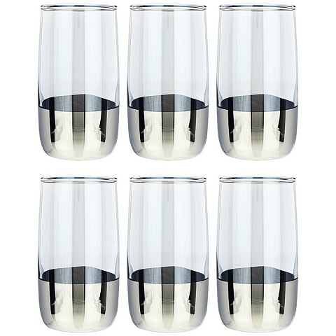 Набор стаканов из 6 шт "черное море деми серебро" 330 мл, 194-604
