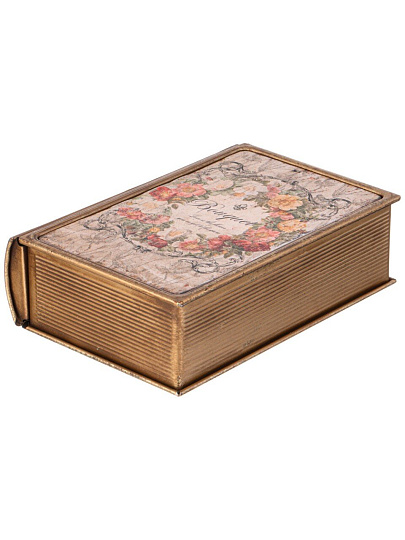 Шкатулка-книга для украшений, МДФ, металл, 17х12х5 см, Lefard, 94-205