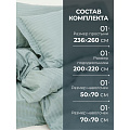 Постельное белье евро, 236 х 260 см, 2 наволочки 70х70 см, 2 наволочки 50х70 см, пододеяльник 200х220 см, Silvano, страйп-сатин, Жадеит - фото 5