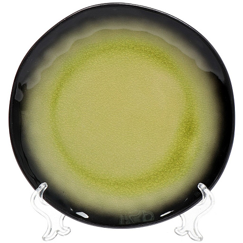 Тарелка десертная керамическая, 200 мм, Черно-желтая 577-145