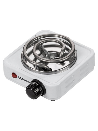 Плита электрическая TDM Electric, ЭПС1 МИНИ, 500 Вт, 1 конфорка, спираль, эмаль, механическая, переключатель поворотный, 230 В, белая