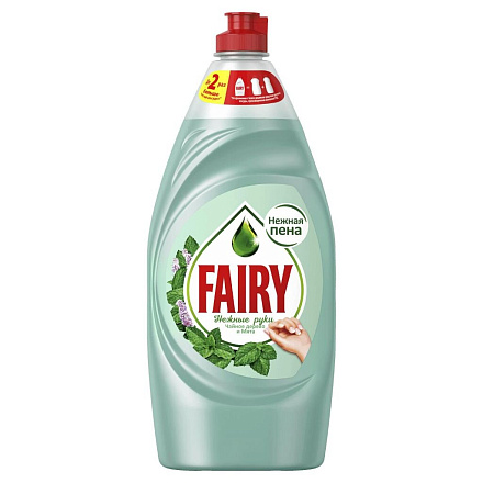 Средство для мытья посуды Fairy, Нежные руки Чайное дерево и мята, 900 мл