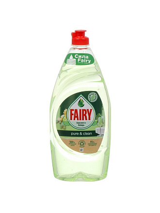 Средство для мытья посуды Fairy, Pure & Clean Бергамот и Имбирь, 900 мл