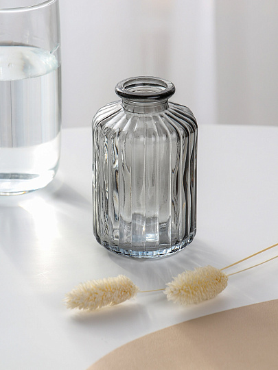 Ваза стекло, настольная, 9.7х6.4 см, Графит