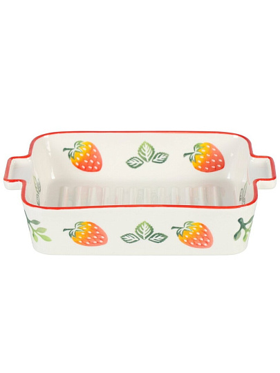 Форма для запекания керамика, 14х22х5 см, прямоугольная, Клубника, Y6-10224