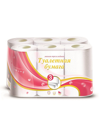 Туалетная бумага Veiro, 3 слоя, 12 шт, 17 м, с втулкой