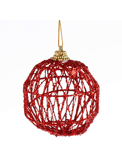 Набор шаров 6 шт, золото, серебро, красный, 6 см, Y4-8465