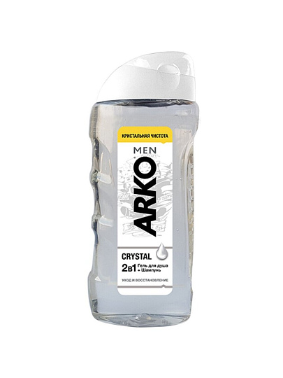 Гель для душа и шампунь Arko Men, Crystal 2в1, для мужчин, 260 мл