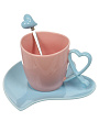 Чайная пара керамика, 3 предмета, на 1 персону, 300 мл, Сердечко, B010411, в ассортименте - фото 4