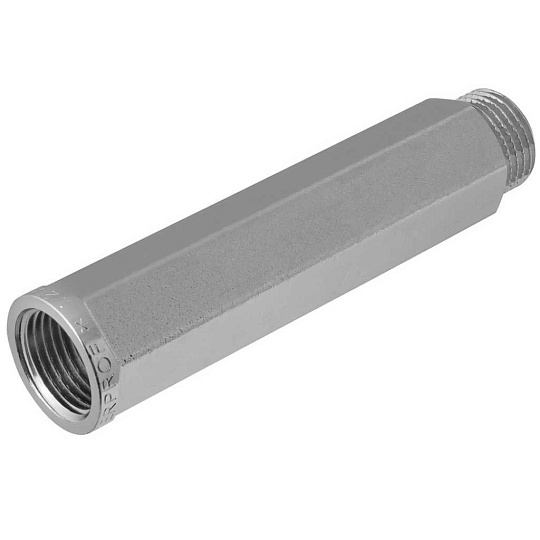 Удлинитель 1/2'', г-ш, никель, латунь, 100 мм, шестигранный, MasterProf