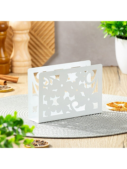 Салфетница металл, 15х4х10 см, Цветы, Y4-3325