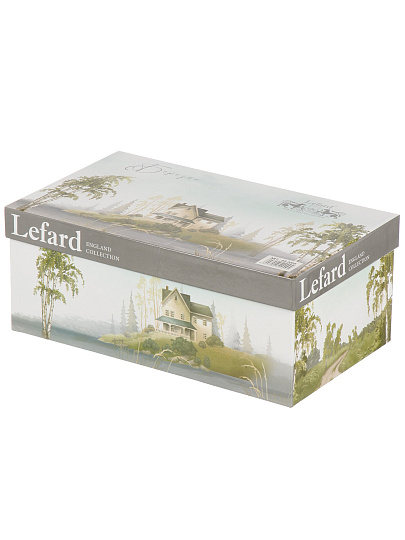 Набор чайный фарфор, 4 предмета, на 2 персоны, 300 мл, Lefard, Березки, 85-2009, подарочная упаковка, белый