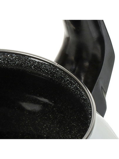 Чайник сталь, эмалированное покрытие, 3 л, со свистком, с пластиковой кнопкой, Сибирские товары, Лимоны, индукция, белый, С2717.3