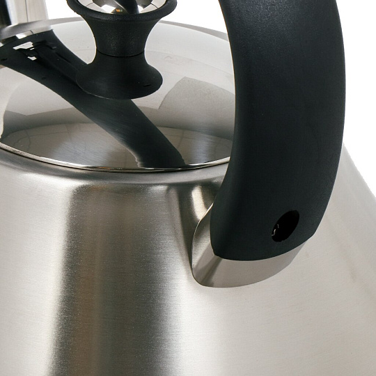 Чайник нержавеющая сталь, 3 л, со свистком, матовый, Hoffmann, индукция, серебрянный, НМ 55210