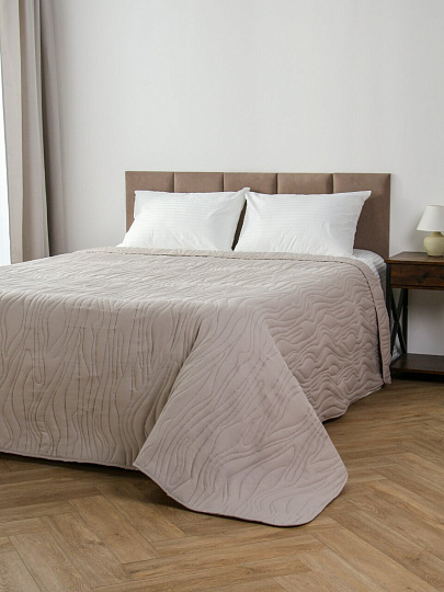 Покрывало евро, 240х260 см, 100% полиэстер, стеганое, Silvano, Wave, серое