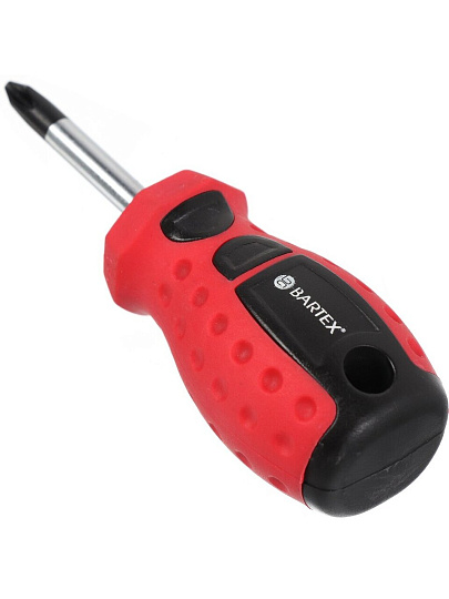 Отвертка крестовая, Bartex, PH2, 2х38 мм, антискользящая двухкомпонентная, CrV сталь, Любитель