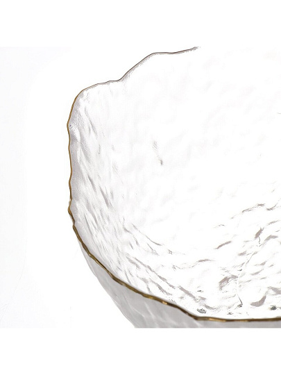 Салатник стекло, круглый, 17х8 см, 0.62 л, отвод золотом, Алмаз, Daniks, B150104/Y4-9203