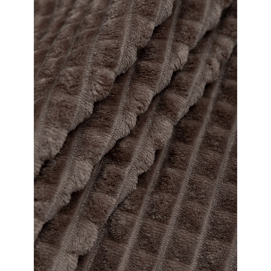 Плед 1.5-спальный, 150х200 см, фланель жаккард, 100% полиэстер, Texrepublic, 18-1017, коричневый, 8679