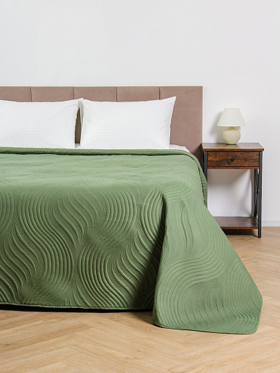 Покрывало евро, 220х240 см, 100% полиэстер, стеганое, Silvano, Модерн, тем-зел