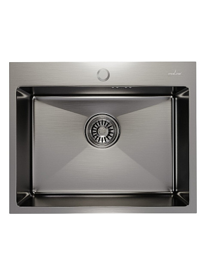 Мойка кухонная врезная, Mixline, Pro, нержавеющая сталь, 530х430х220 мм, 3 мм, выпуск 3 1/2, с сифоном, сатин