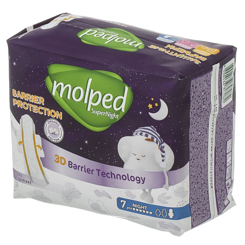 Прокладки женские Molped, Barrier Protect, ночные, 7 шт