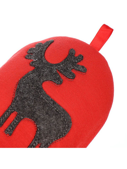 Тапки для женщин, красные, р. 40-41, закрытые, Олень, A210097