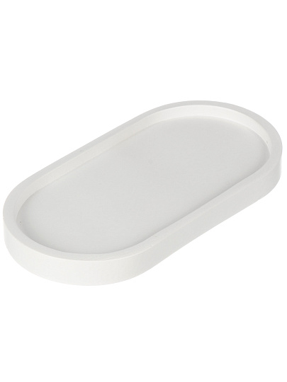 Подсвечник-поднос &quot;Овал&quot; 17.5х9.0х1.5 см, белый, гипс,501568